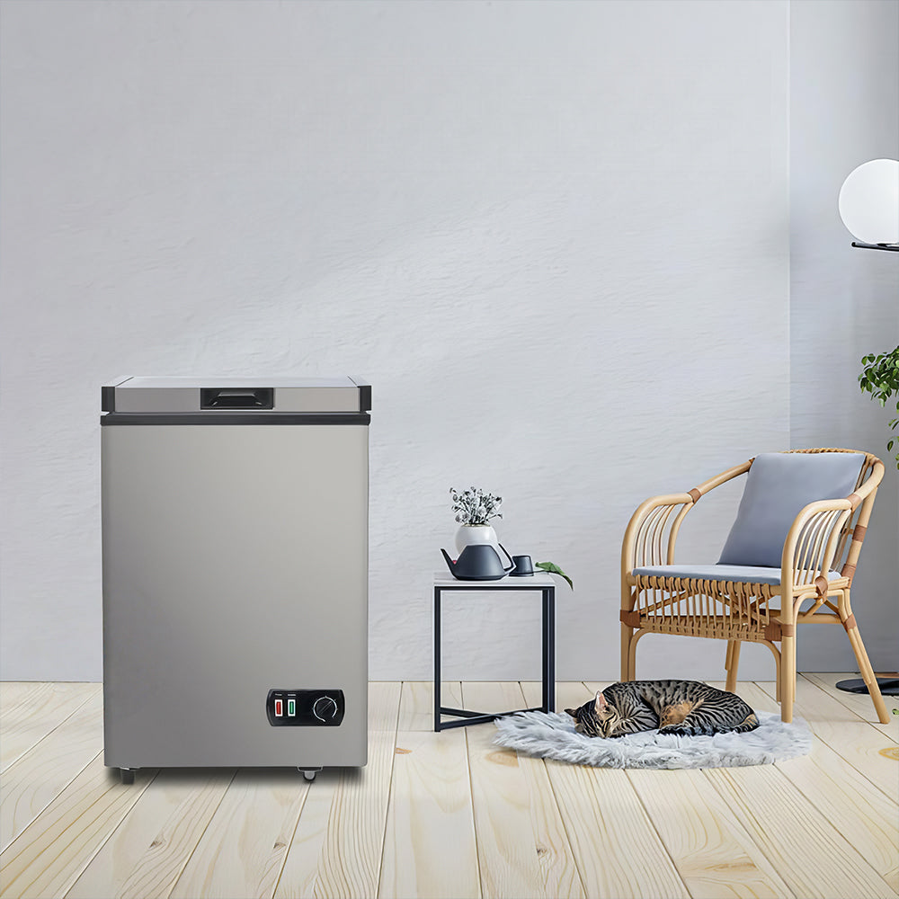 4.2 Cu.Ft Chest Freezer with 7-Level Temp Control & Basket, Energy Saving Quiet