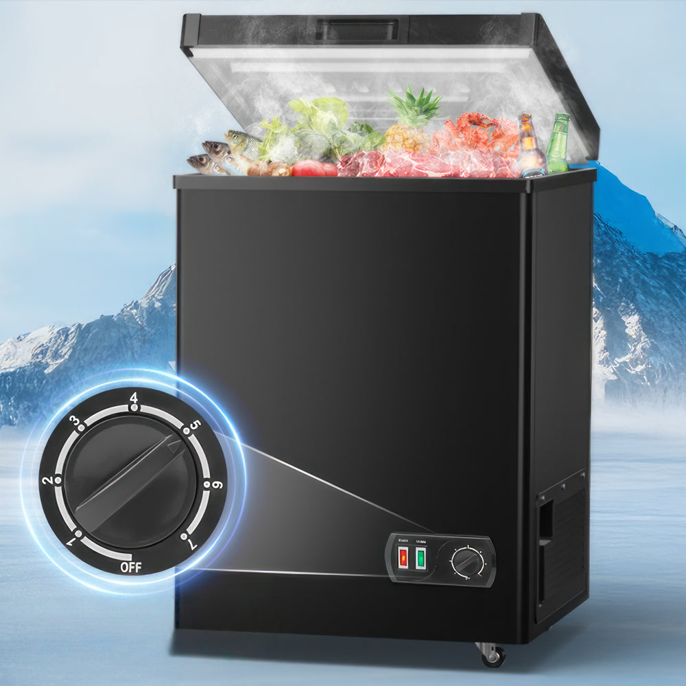 4.2 Cu.Ft Chest Freezer with 7-Level Temp Control & Basket, Energy Saving Quiet