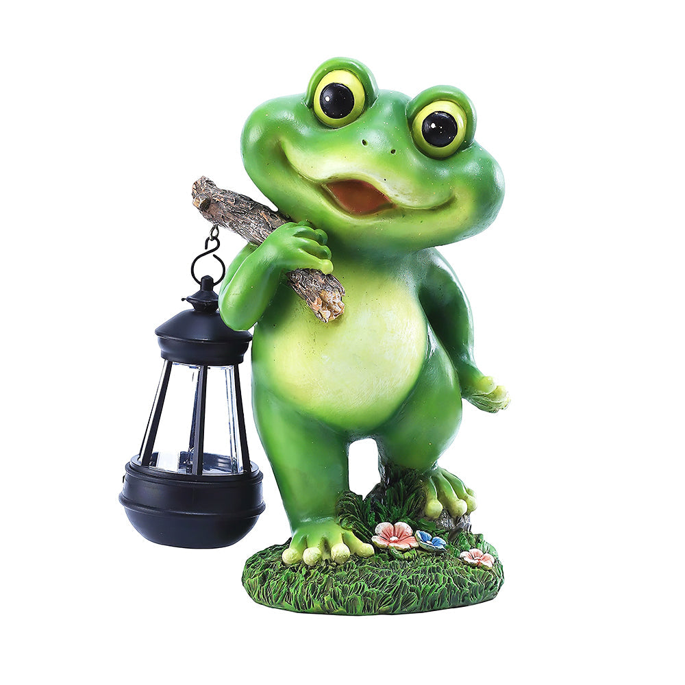 Solar LED Frog Garden Decor Funny Yard Statue Gift for Women