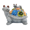 Outdoor Solar Turtle Statue with Succulents and LED Lights for Garden