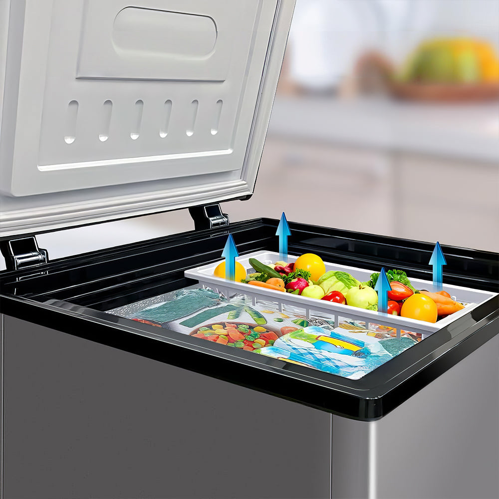 4.2 Cu.Ft Chest Freezer with 7-Level Temp Control & Basket, Energy Saving Quiet