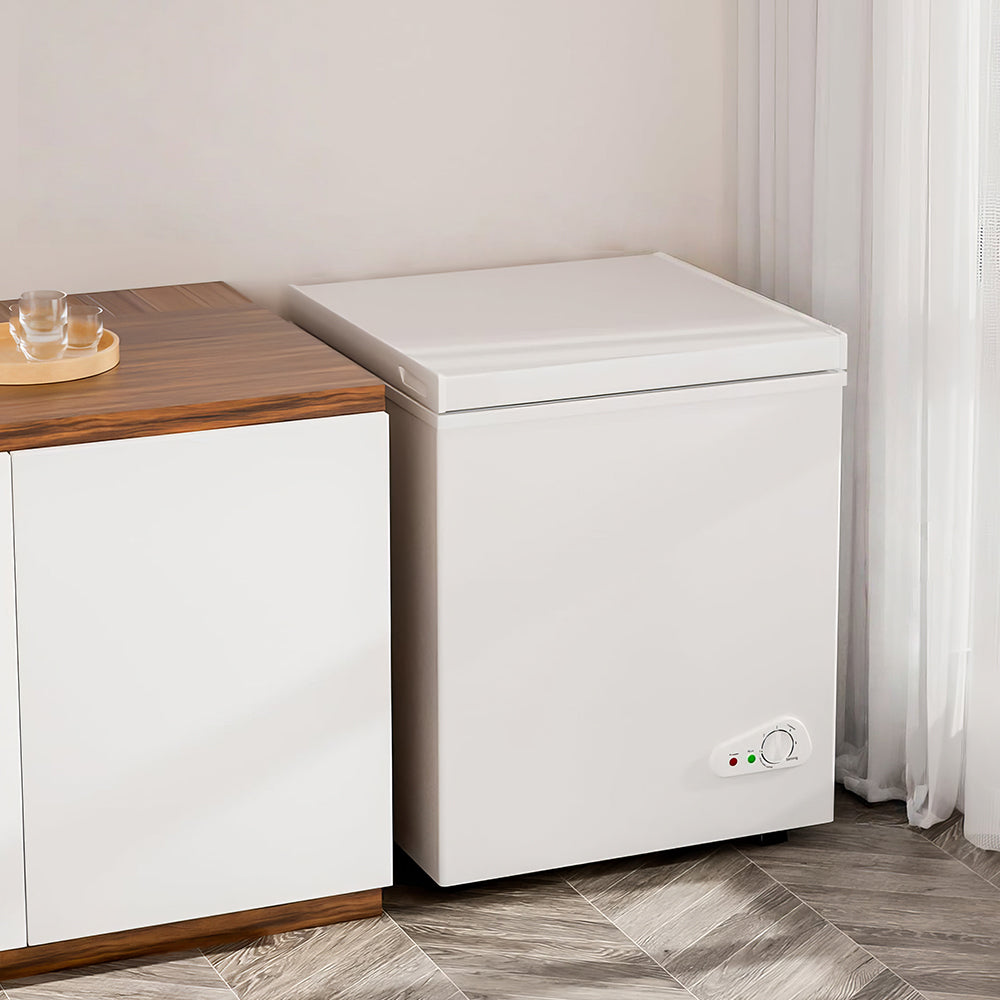 3.5 Cu.Ft Chest Freezer with Turbo Freeze & Basket, Energy-Efficient Quiet