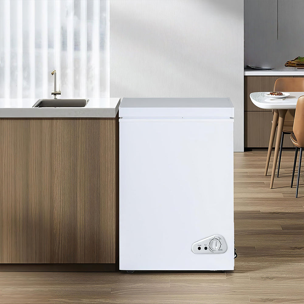 5.0 Cu.Ft Chest Freezer with Adjustable Temp & 2 Baskets, Compact Deep Freezer