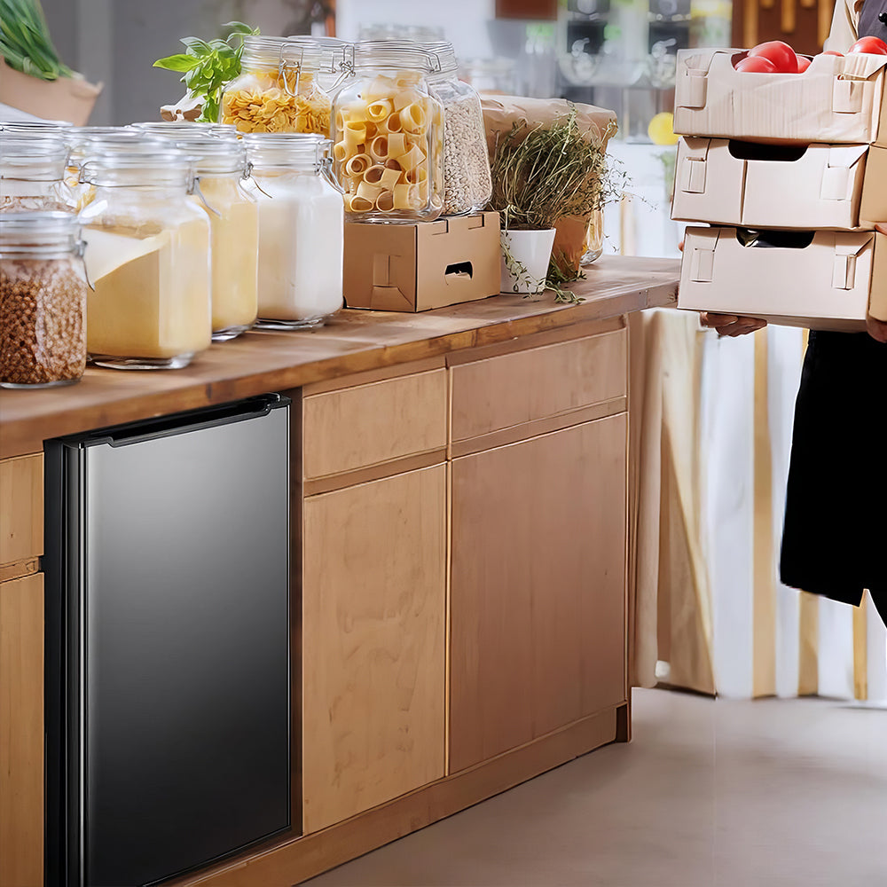 3 Cu.Ft Compact Upright Freezer with 3 Drawers & Adjustable Thermostat, White