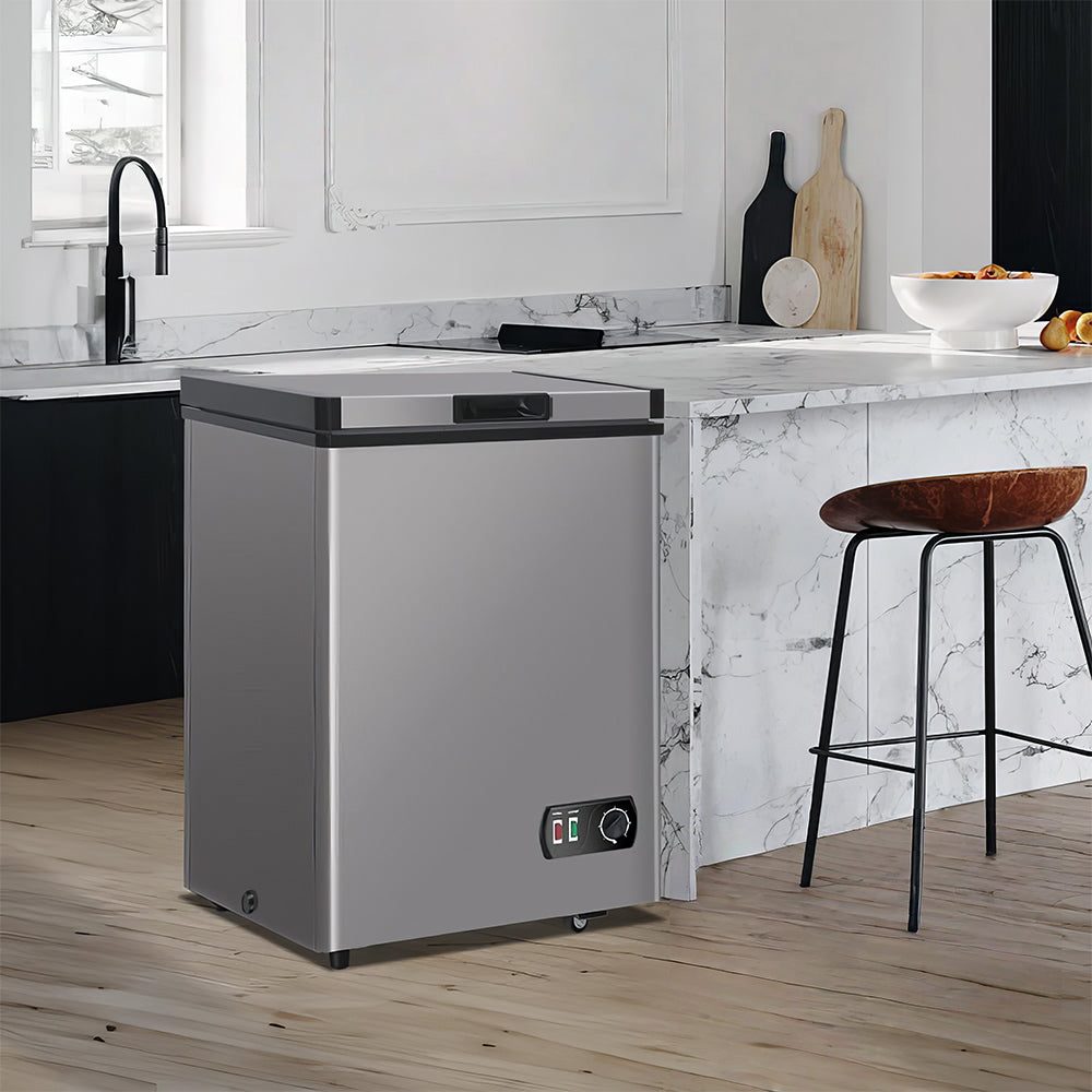 4.2 Cu.Ft Chest Freezer with 7-Level Temp Control & Basket, Energy Saving Quiet