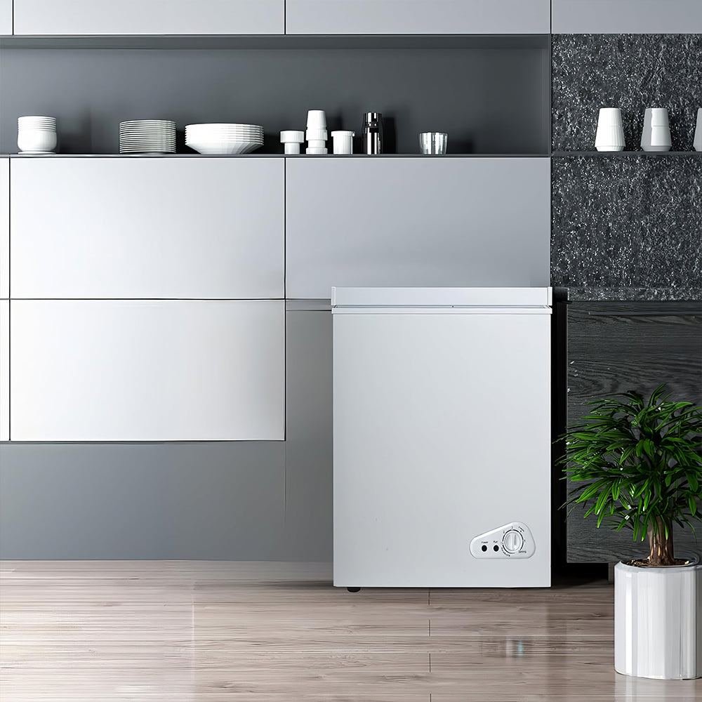5.0 Cu.Ft Chest Freezer with Adjustable Temp & 2 Baskets, Compact Deep Freezer