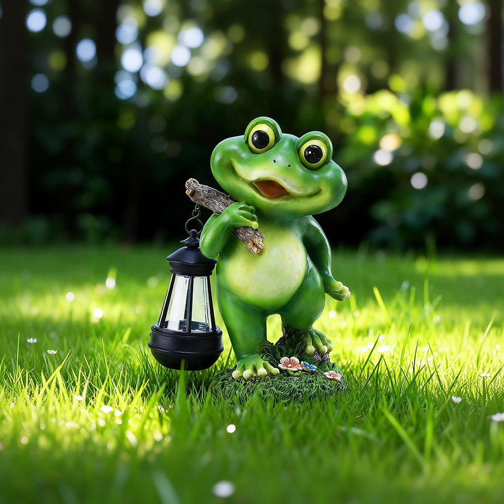 Solar LED Frog Garden Decor Funny Yard Statue Gift for Women