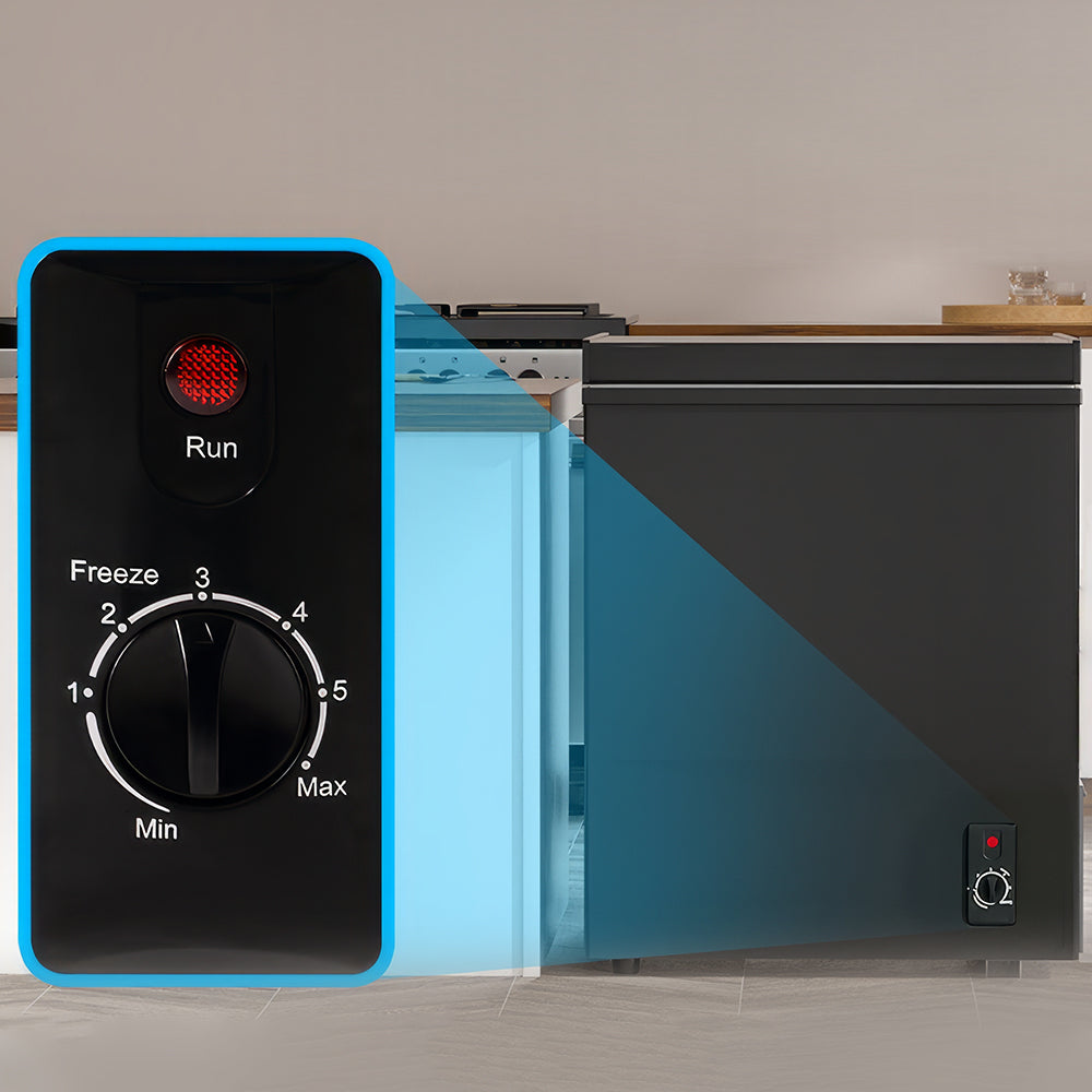 3.5 Cu.Ft Chest Freezer with Turbo Freeze & Basket, Energy-Efficient Quiet