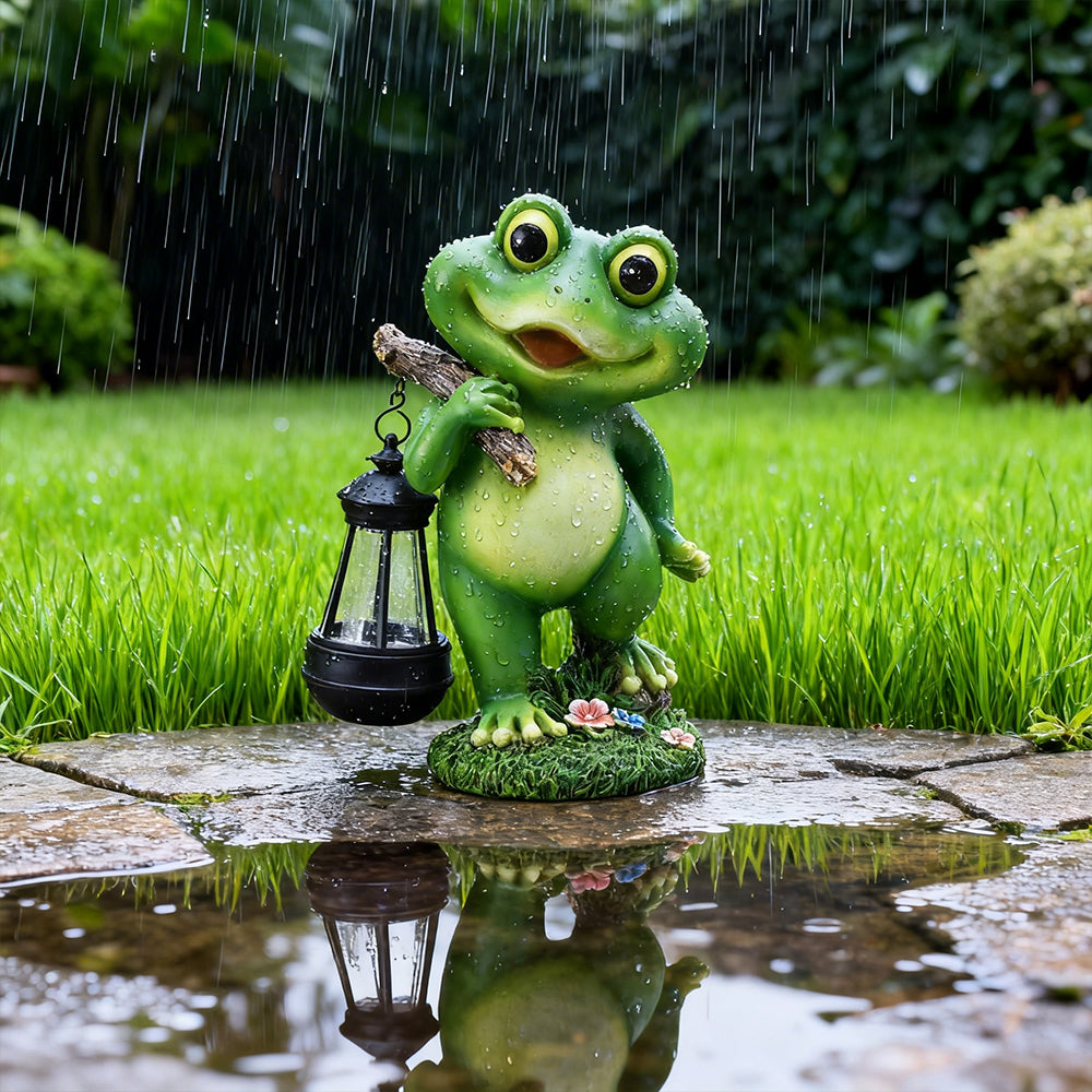 Solar LED Frog Garden Decor Funny Yard Statue Gift for Women