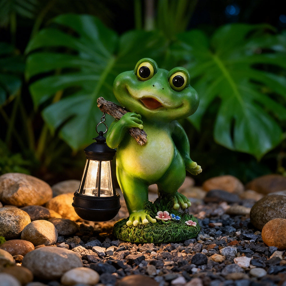 Solar LED Frog Garden Decor Funny Yard Statue Gift for Women