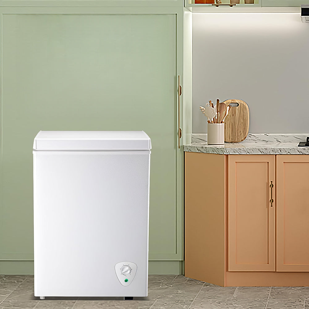 3.5 Cu.Ft Small Chest Freezer, Adjustable Thermostat, Energy Saving