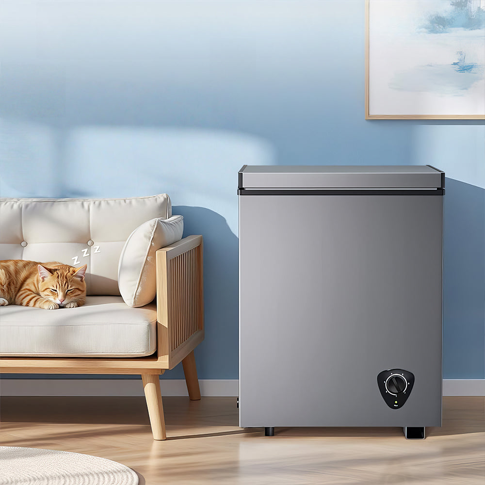 4.2 Cu.Ft Chest Freezer with 7-Level Temp Control & Basket, Energy Saving Quiet
